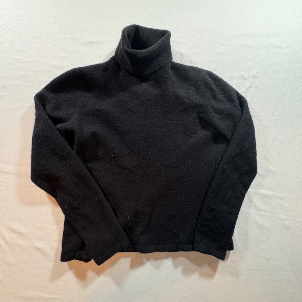 Lauren Ralph Lauren Turtleneck Sweater Womens Small Black Cashmere Merino Wool